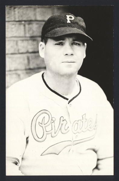 TOMMY THEVENOW Real Photo Postcard RPPC 1938 Pittsburgh Pirates George Burke 