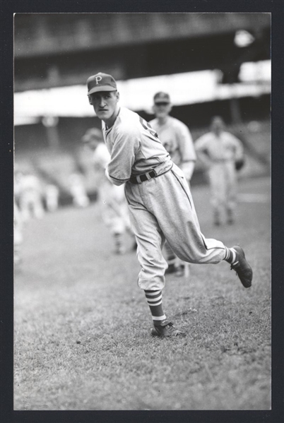 LEFTY WILKIE Real Photo Postcard RPPC 1941 Pittsburgh Pirates George Burke 