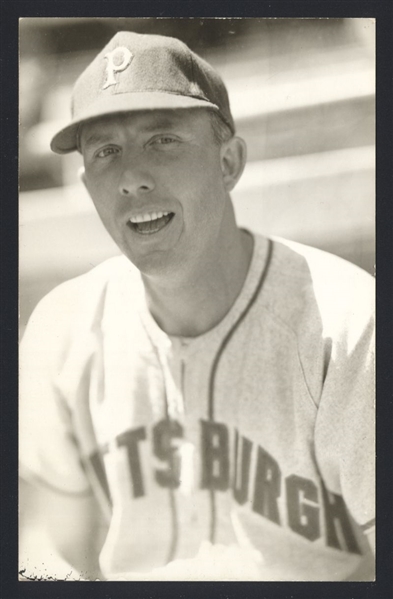 CHUCK WORKMAN Real Photo Postcard RPPC 1946 Pittsburgh Pirates George Burke 