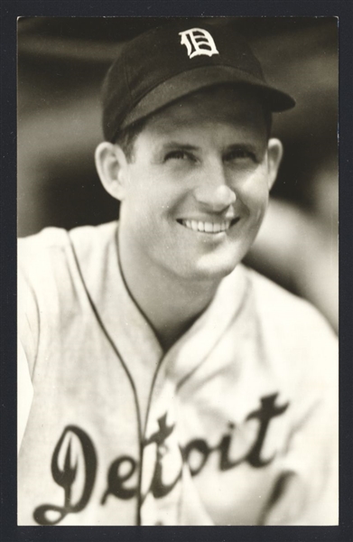 JACK RUSSELL Real Photo Postcard RPPC 1937 Detroit Tigers George Burke 