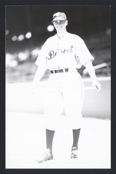 HUGH SHELLEY Real Photo Postcard RPPC 1935 Detroit Tigers George Burke 