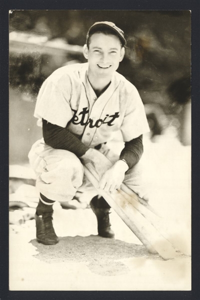 GEE WALKER Real Photo Postcard RPPC 1937 Detroit Tigers George Burke 