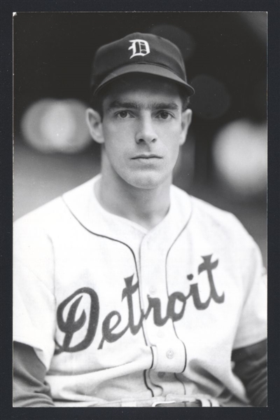 HAL WHITE Real Photo Postcard RPPC 1940s Detroit Tigers George Burke 