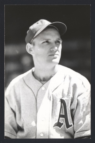 AL RUBELING Real Photo Postcard RPPC 1940-41 Athletics George Burke 