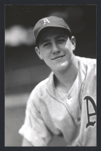 CARL SCHEIB Real Photo Postcard RPPC 1940s Philadelphia Athletics George Burke 