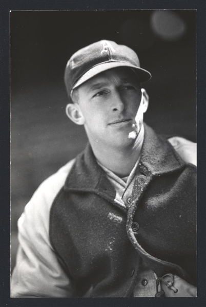 LB BUD THOMAS Real Photo Postcard RPPC 1937-39 Athletics George Burke 