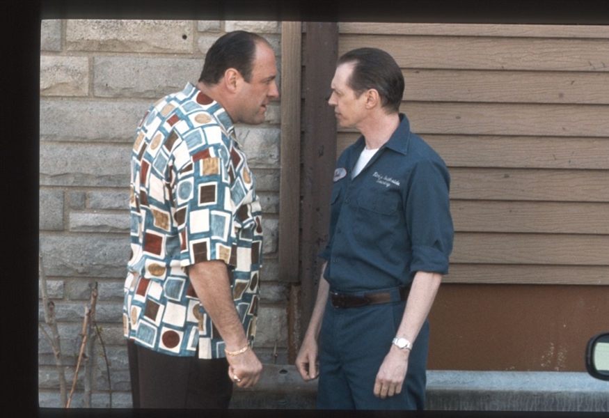 2004 JAMES GANDOLFINI & STEVE BUSCEMI On THE SOPRANOS Original 35mm Slide