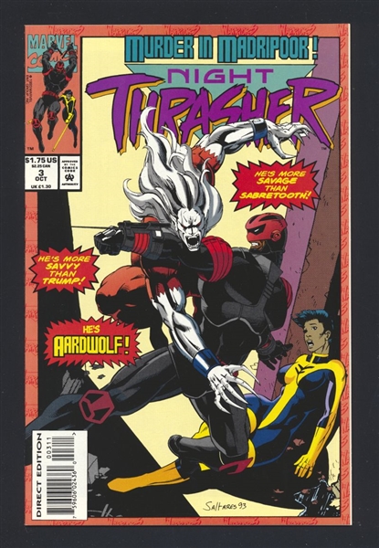 Night Thrasher #3 VF/NM 1993 Marvel 1st Aardwolf Comic Book