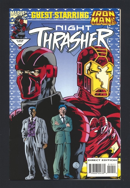 Night Thrasher #10 VF/NM 1994 Marvel Bound-In Spider-Man Cards Comic Book