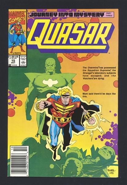 Quasar #15 G 1990 Marvel NEWSSTAND Mignola Cover Comic Book