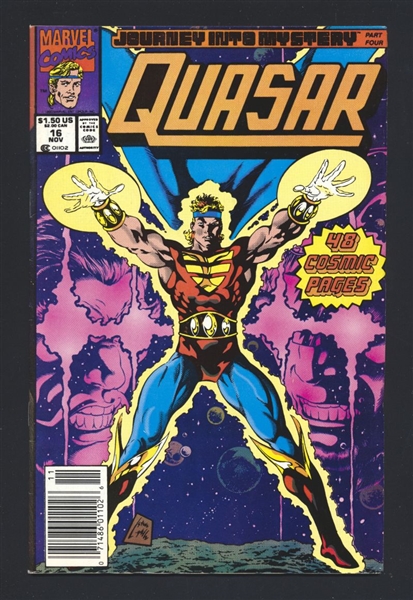 Quasar #16 FN 1990 Marvel NEWSSTAND Comic Book