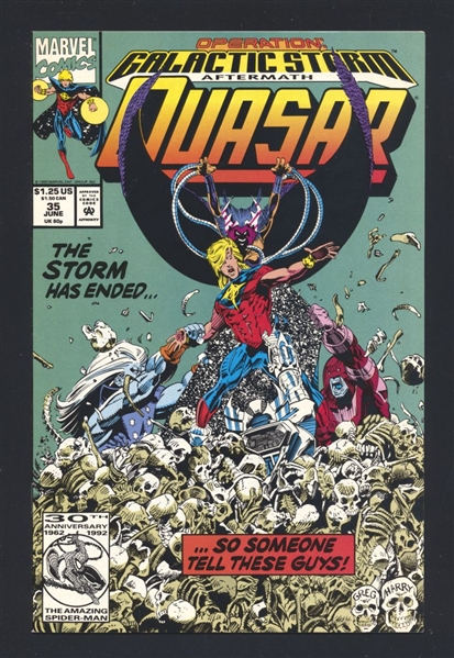 Quasar #35 VF/NM 1992 Marvel vs. Shi'ar Starforce Comic Book