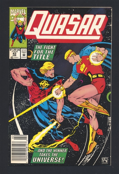 Quasar #43 VF 1993 Marvel NEWSSTAND vs Blue Marvel Comic Book