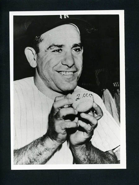 YOGI BERRA 2000th Game Ball Photo 1962 New York Yankees