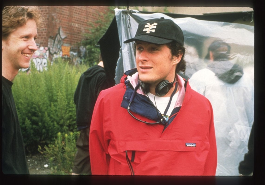 1997 GILL HOLLAND & MORGAN J. FREEMAN Filming HURRICANE STREETS Original Slide