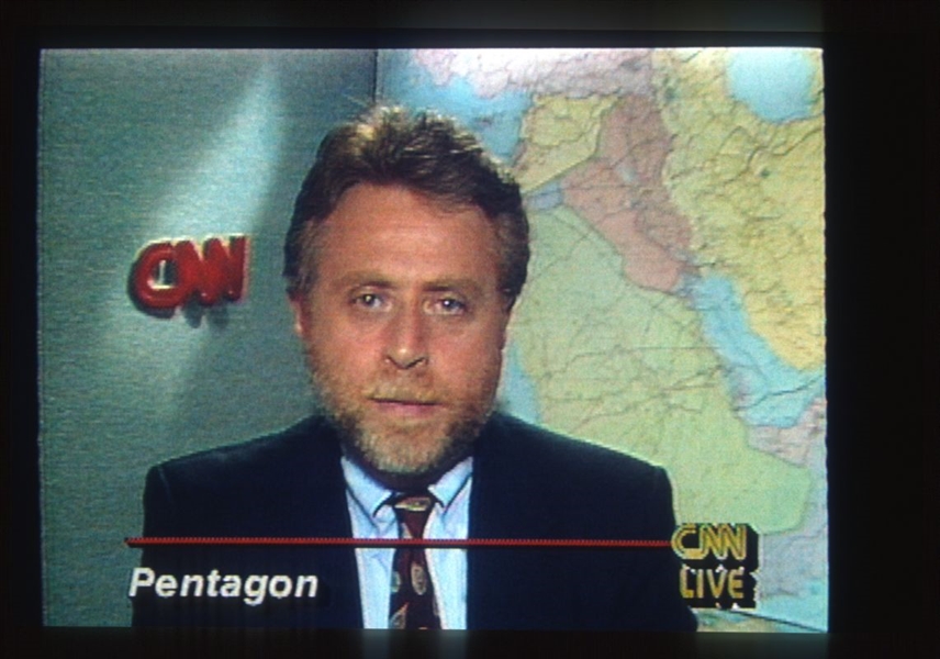 1991 WOLF BLITZER On WAR IN THE GULF Original 35mm Slide Transparency