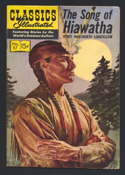 Classics Illustrated #57 FN 1960 Gilberton HRN154 Song of Hiawatha Comic Book