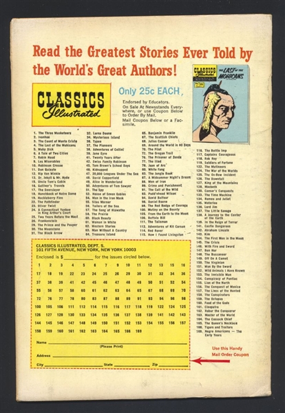 Classics Illustrated #58 FN 1969 Gilberton HRN169 The Prairie Comic Book