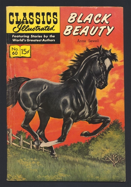 Classics Illustrated #60 VGF 1960 Gilberton HRN158 Black Beauty L.B. Cole Cover