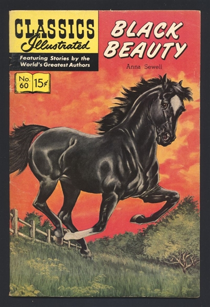 Classics Illustrated #60 VG 1960 Gilberton HRN158 Black Beauty L.B. Cole Cover