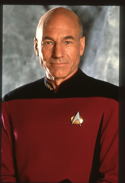 1990 PATRICK STEWART On STAR TREK: THE NEXT GENERATION Original 35mm Slide