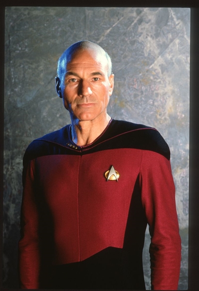 1988 PATRICK STEWART On STAR TREK: THE NEXT GENERATION Original 35mm Slide