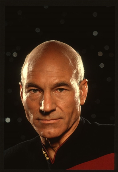 1980s PATRICK STEWART On STAR TREK: THE NEXT GENERATION Original 35mm Slide