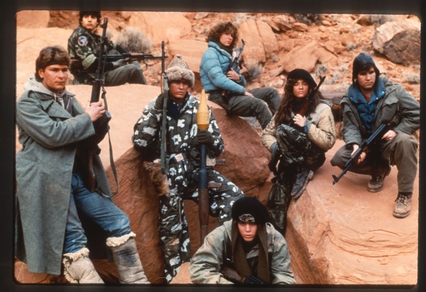 1987 PATRICK SWAYZE, JENNIFER GREY & LEA THOMPSON In RED DAWN Original Slide