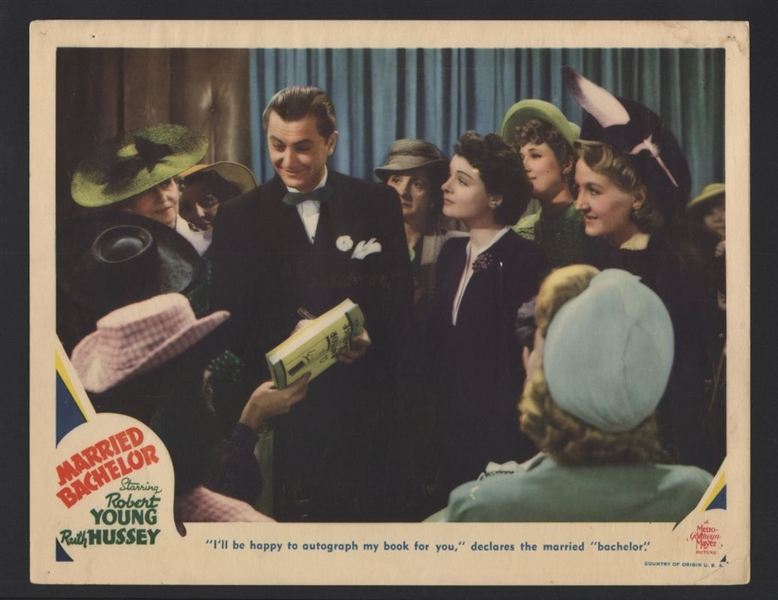 1941 ROBERT YOUNG & RUTH HUSSEY In MARRIED BACHELOR Vintage Original Lobby Card