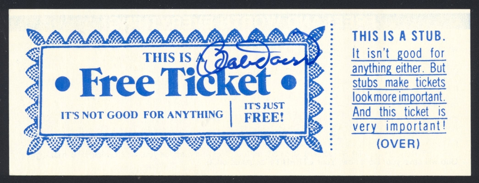 BOBBY DOERR SIGNED Full Ticket w/ Stub (d.2017) HOF Boston Red Sox HOF