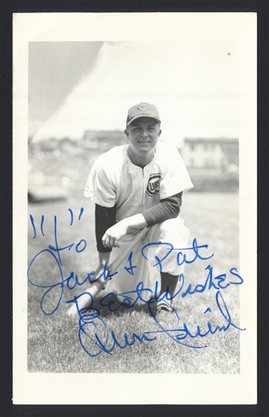 OWEN FRIEND ca 1955-56 Chicago Cubs SIGNED Photo RPPC (d.2007)