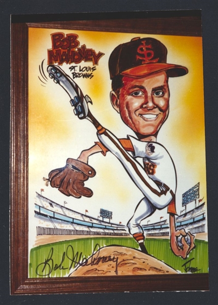 BOB MAHONEY ca 1951-52 St. Louis Browns SIGNED Photo (d.2000)