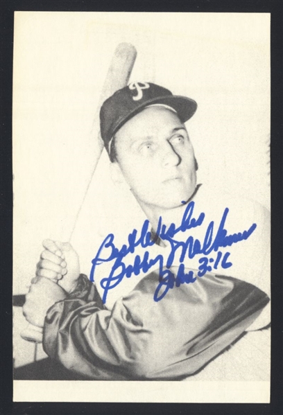 BOBBY MALKMUS 1960-62 Philadelphia Phillies SIGNED Photo (d.2025)