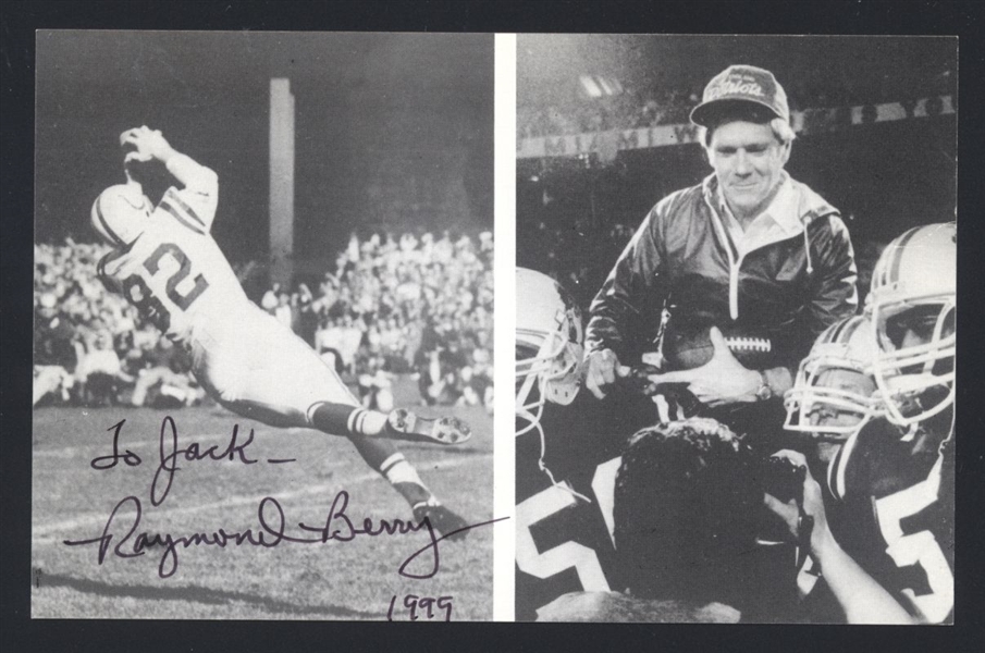 RAYMOND BERRY 1955-67 Baltimore Colts SIGNED Photo  HOF
