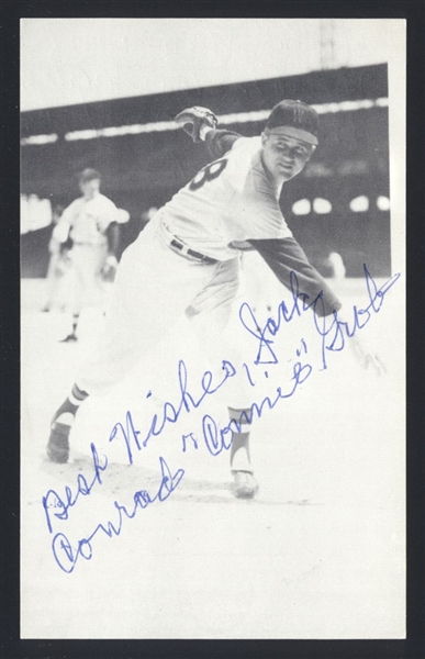CONNIE GROB 1956 Washington Senators SIGNED Photo (d.1997) Rookie