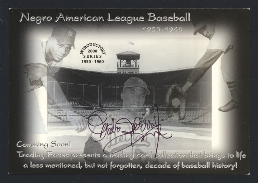 PEDRO SIERRA 1957-75 Negro Leagues SIGNED Photo Postcard Mexican League 