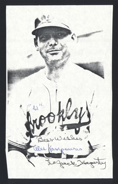 ALEX KAMPOURIS ca 1941-43 Brooklyn Dodgers SIGNED Photo (d.1993)