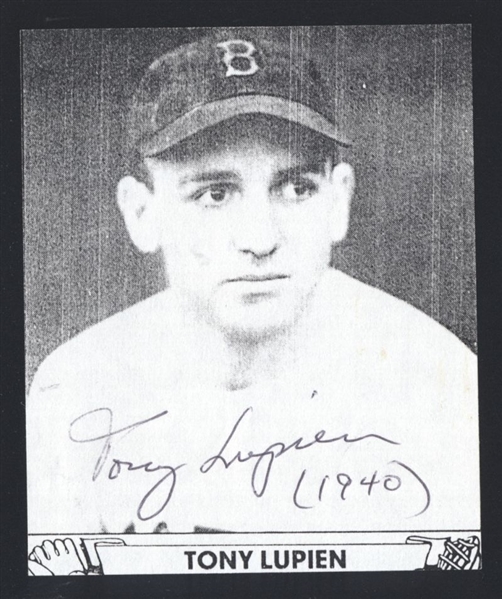TONY LUPIEN ca 1940-43 Brooklyn Dodgers SIGNED Photo (d.2004)