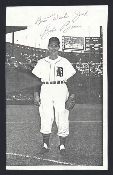 BABE BIRRER ca 1955 Detroit Tigers SIGNED Photo (d.2013)