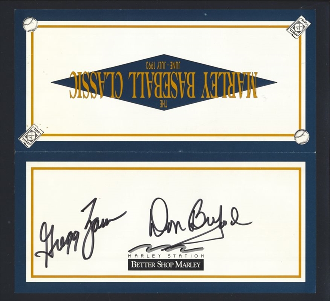 DON BUFORD & GREGG ZAUN SIGNED Marley Baseball Classic Flier Orioles 1993