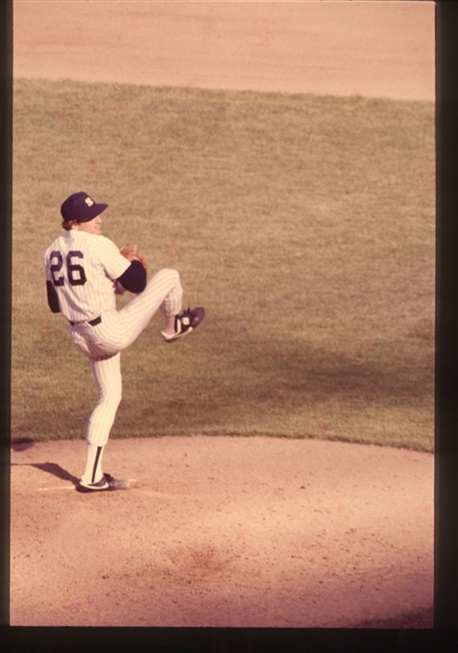1983 New York Yankees SHANE RAWLEY Pitching Original 35mm Slide Transparency