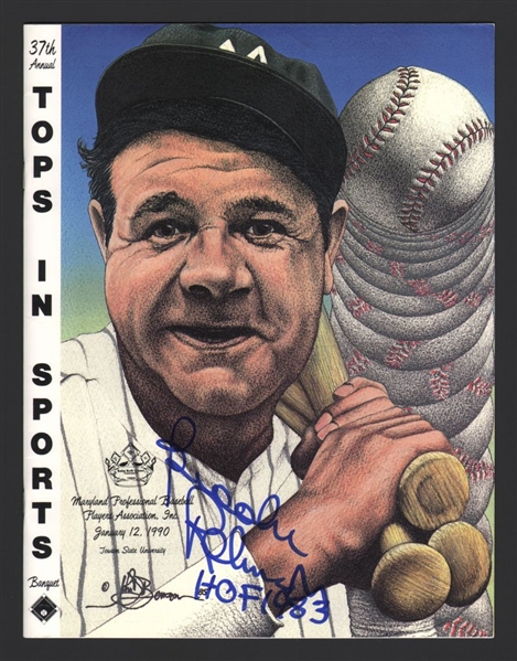 BROOKS ROBINSON SIGNED Program (d.2023) 1966 1970 Baltimore Orioles HOF