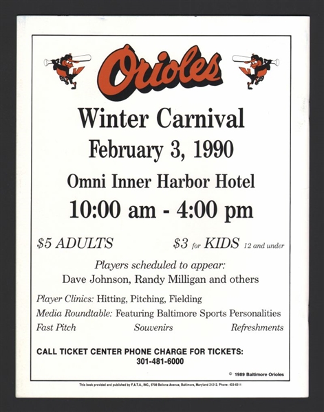 BROOKS ROBINSON SIGNED Program (d.2023) 1966 1970 Baltimore Orioles HOF