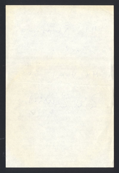 BILL BURICH SIGNED Note Handwritten Letter (d.2009) 1942 Philadelphia Phillies