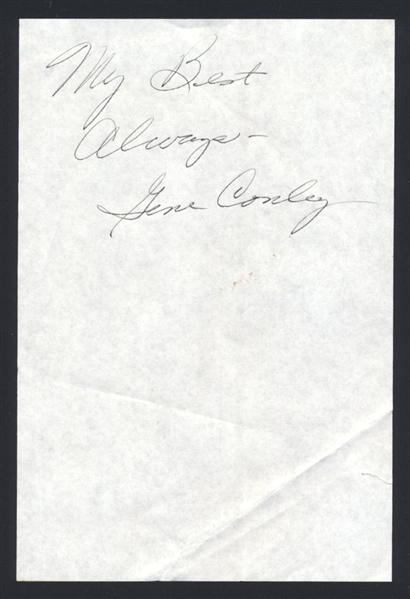 GENE CONLEY SIGNED Note Handwritten Letter (d.2017) 1957 Braves Phillies Red Sox