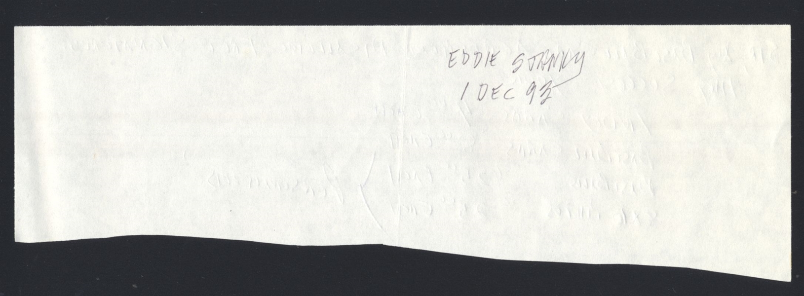 EDDIE STANKY Handwritten Note (d.1999)