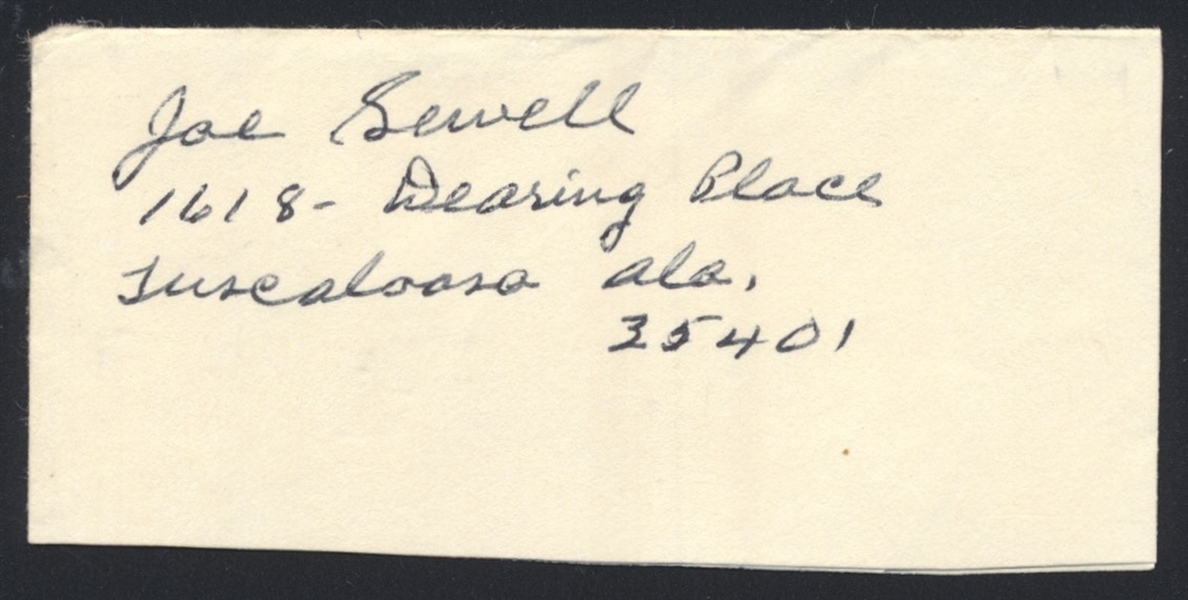 JOE SEWELL SIGNED Cut Signature (d.1990) HOF 1920 Cleveland Indians 1932 Yankees