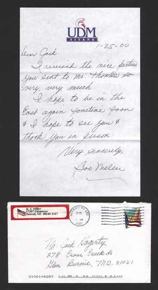 BOB J MILLER SIGNED Handwritten Letter (d.2020) 1950 Phillies