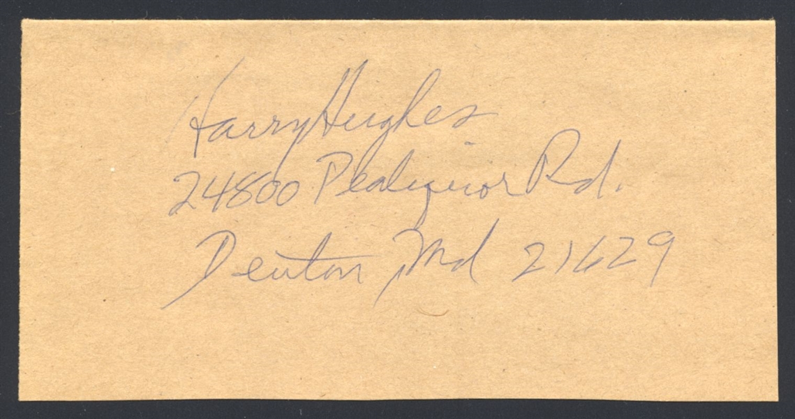 HARRY HUGHES SIGNED Cut Autograph (d.2019) Governor of Maryland