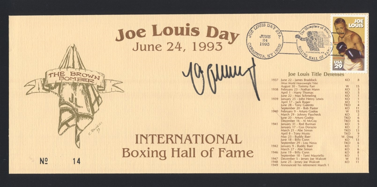 MAX SCHMELING SIGNED Cachet First Day Cover FDC (d.2005) HOF Joe Louis Day